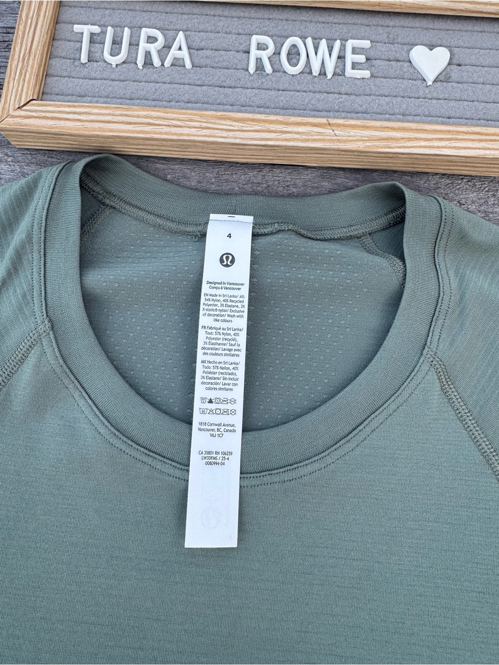 Lululemon Swiftly Tech Short Sleeve 2.0 Willow Leaf Size 4 NWT 🌿 - Picture 4 of 5